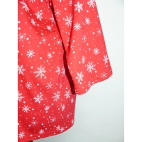 Bluzka w luźnym stylu oversize - czerwona w śnieżynki